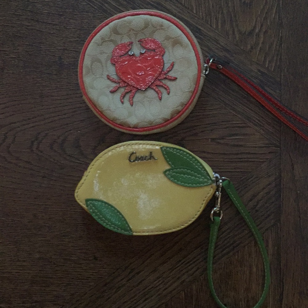Lemon and crab coach wristlets